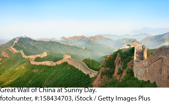 Great Wall of China at Sunny Day.
fotohunter, #:158434703, iStock / Getty Images Plus